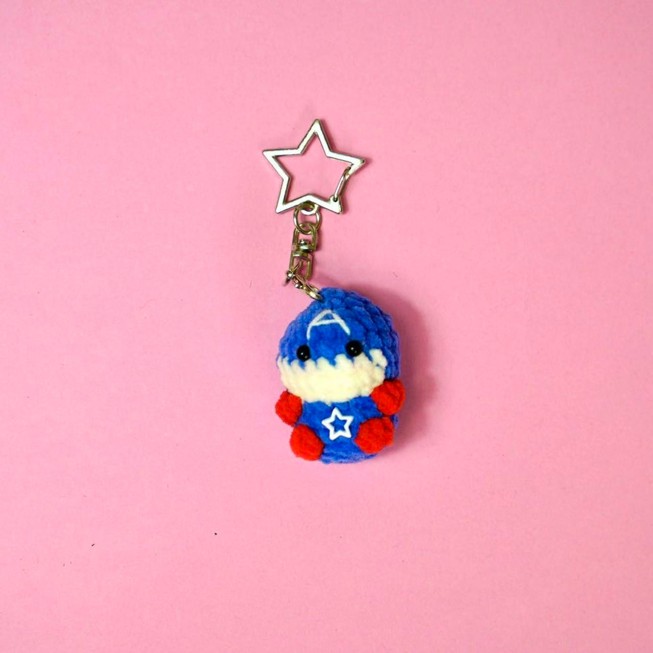 Crochet Chibi Captain America Style Charm