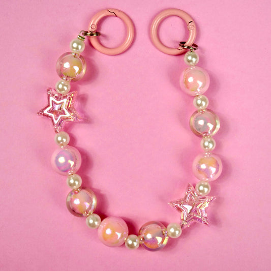 F6 Pink Star Beads Phone Strap
