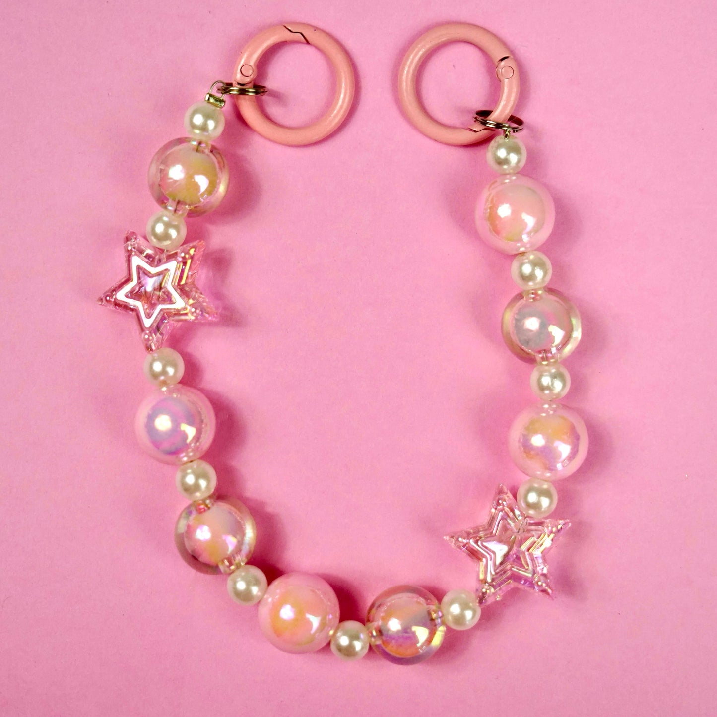F6 Pink Star Beads Phone Strap