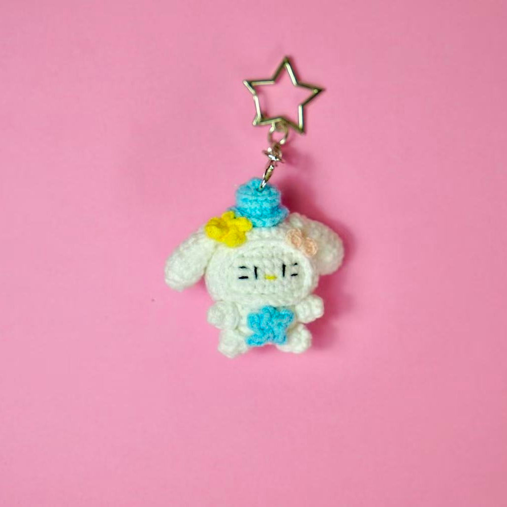 Handmade Crochet Cinnamoroll Style Hello Kitty Charm