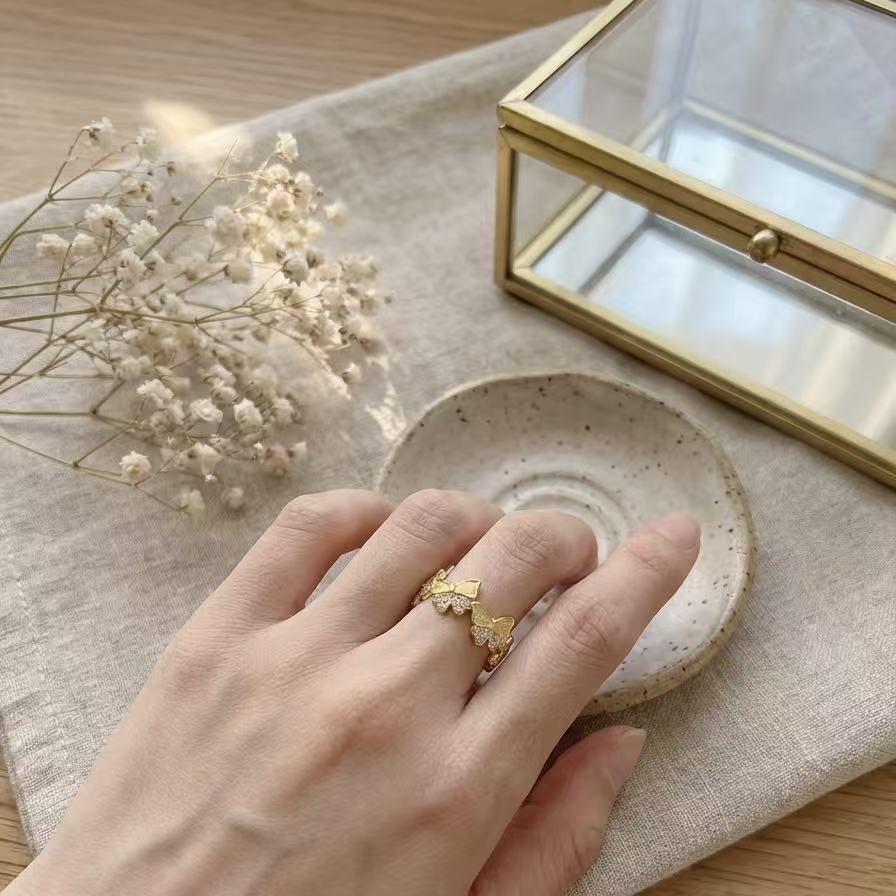 Shimmering Butterfly Meadow Ring