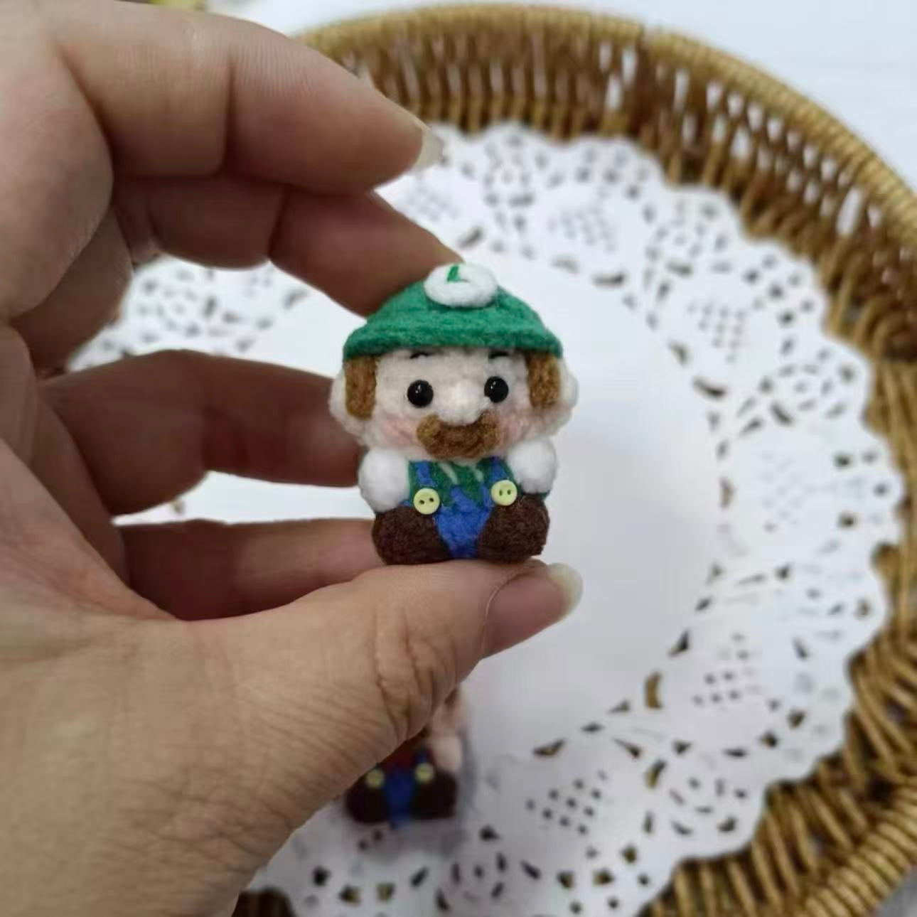 Handmade Crochet Mario Keychain – Cute Red Mini Plush Character Bag Charm