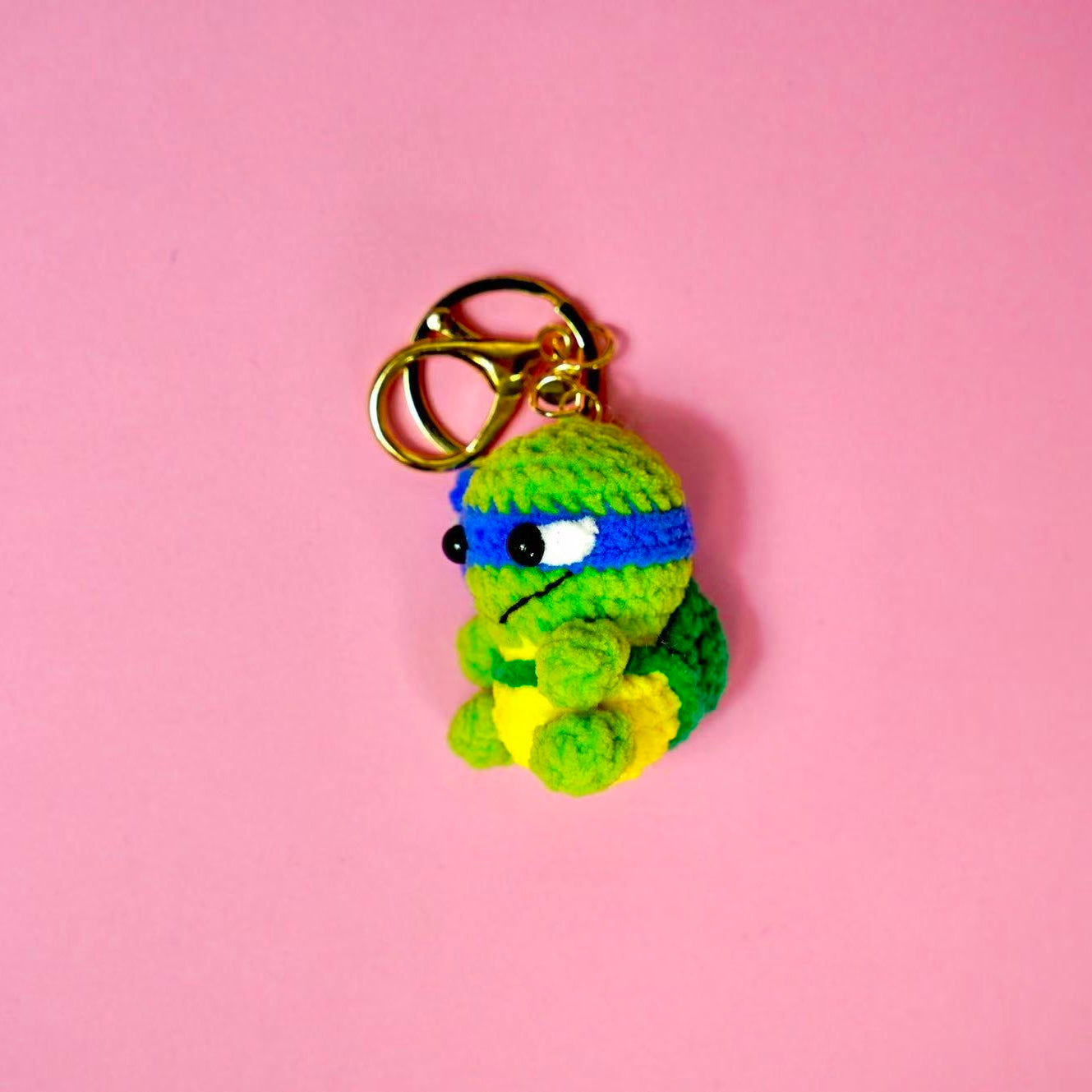 Crochet Ninja Turtle Charm (Leonardo - Blue)