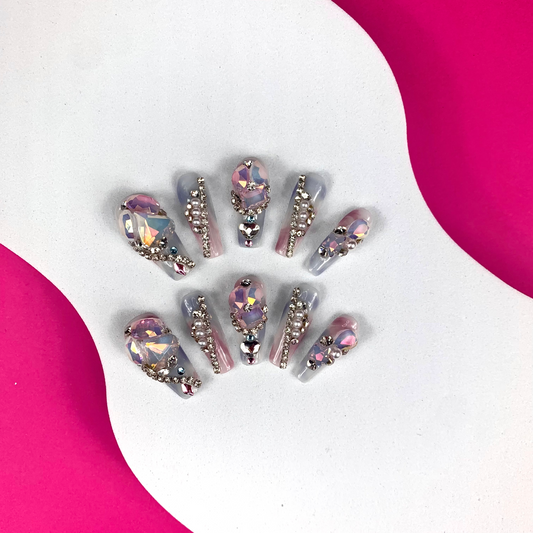 #A110 Colourful Gemstone Nail