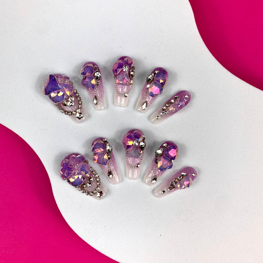#A111 Sparkling Colored Stone Nail