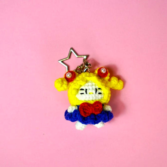 Handmade Crochet Sailor Moon Hello Kitty Charm
