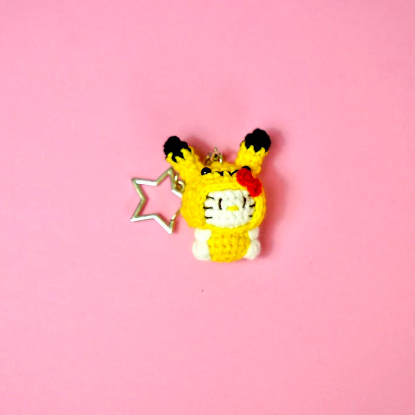 Handmade Crochet Pikachu Hood Hello Kitty Charm