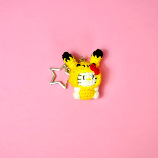Handmade Crochet Pikachu Hood Hello Kitty Charm