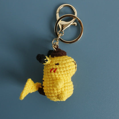Handmade Crochet Capybara Keychain – Cute Dressed-Up Yarn Animal Plush Bag Charm