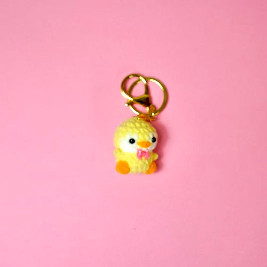 Handmade Crochet Yellow Penguin Keychain
