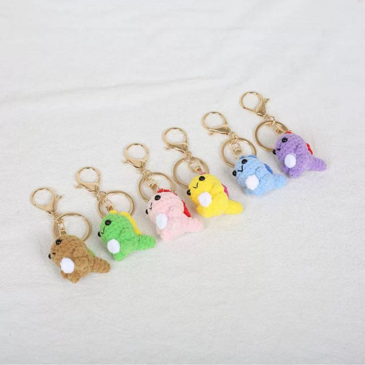 Handmade Crochet Dinosaur key chain-Cute wind dinosaur pendant