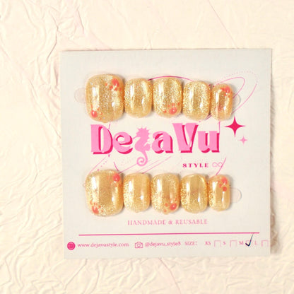 540 Amber Peach Shimmer Nails