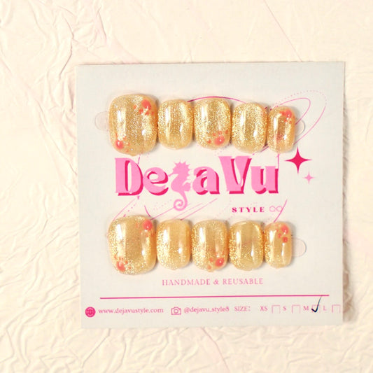 540 Amber Peach Shimmer Nails