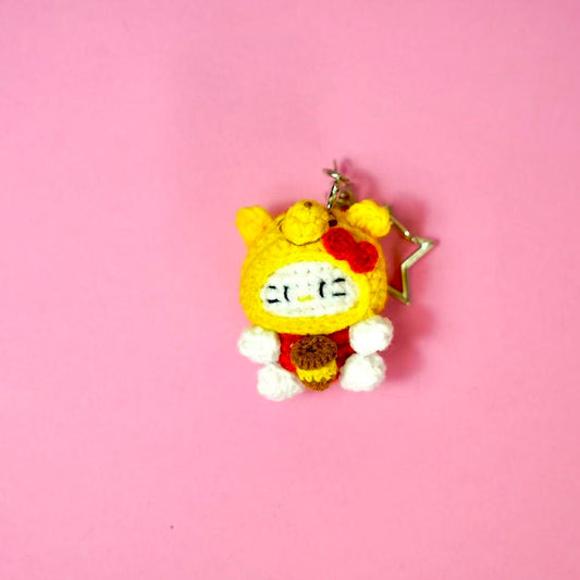 Handmade Crochet Winnie the Pooh Hello Kitty Charm