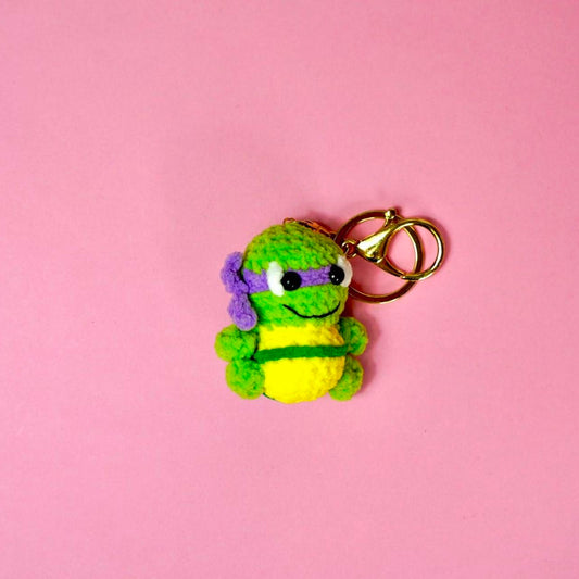 【Donatello】Handmade Crochet Ninja Turtle Keychain