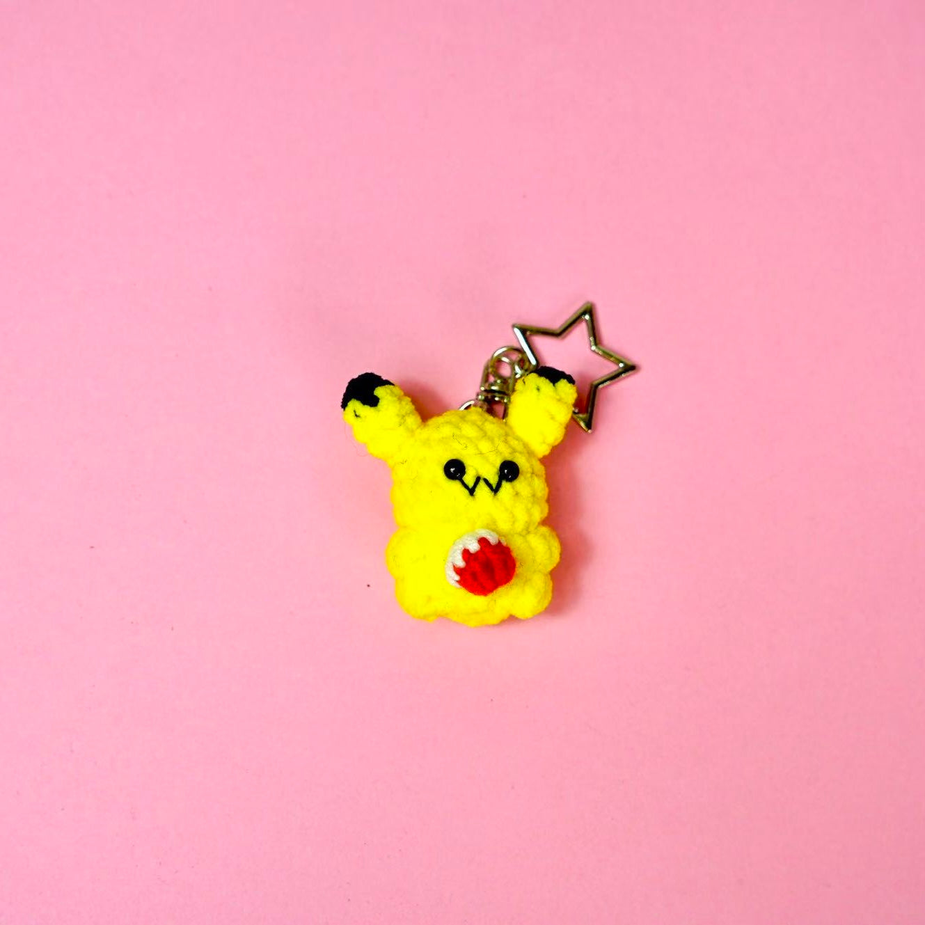 Crochet Pikachu with Pokéball Style Charm