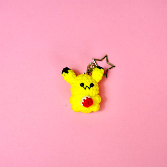 Crochet Pikachu with Pokéball Style Charm