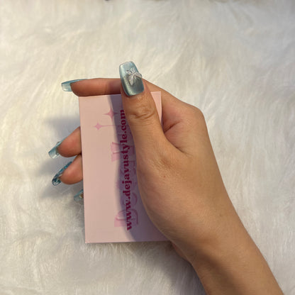 94 Blue Silver Butterfly Nails