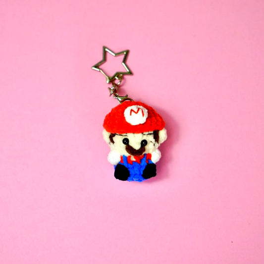Crochet Chibi Mario Style Charm