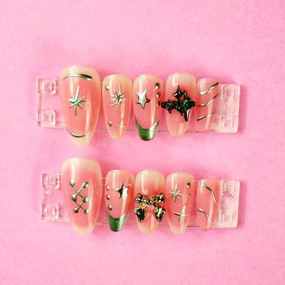 #A213 Pink Y2K Nails