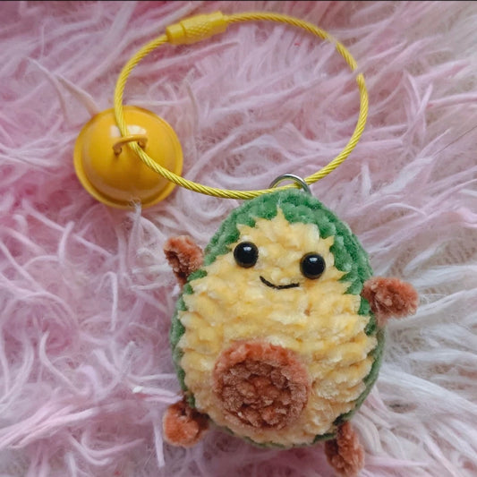 Handmade Crochet Avocado Doll – Cute Green Yarn Plush Keychain