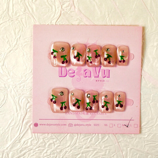 520 Sweet Cherry Flare Nails