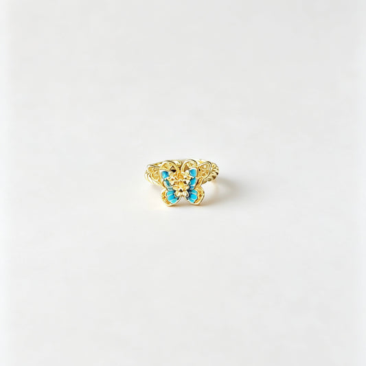 Shimmering Gold Butterfly Ring