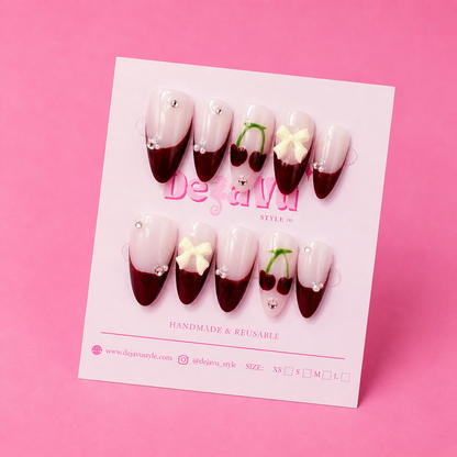 504 Cherry Bow Nails