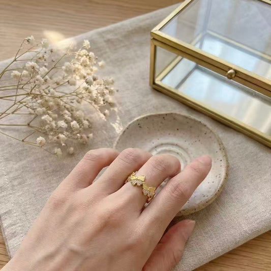 Shimmering Butterfly Meadow Ring