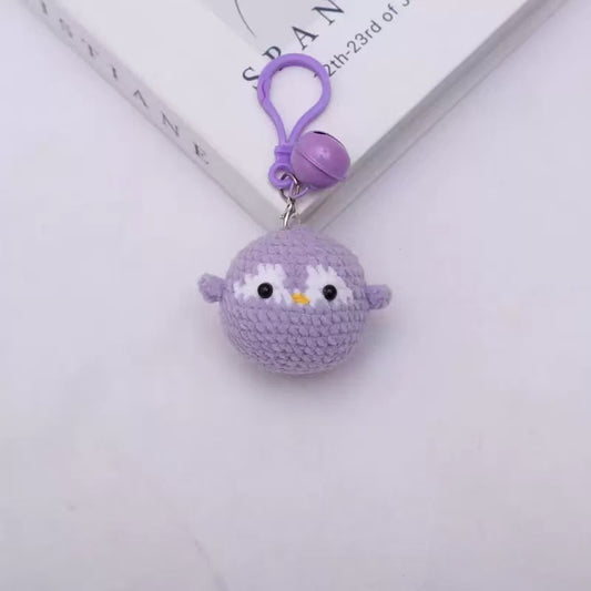Handmade Crochet Blue Bird Keychain – Cute Blue Mini Plush Animal Bag Charm 🐦