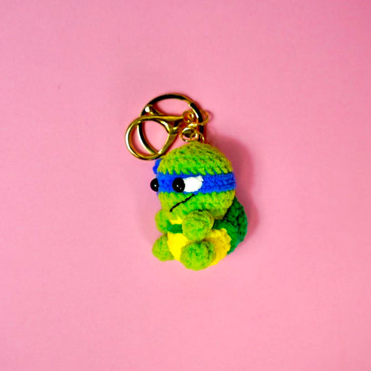 Crochet Ninja Turtle Charm (Leonardo - Blue)