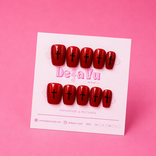 500 Gothic Cinnabar Cross Nails