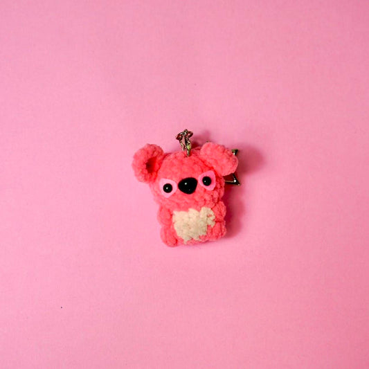 Handmade Crochet Pink Angel Plush Keychain