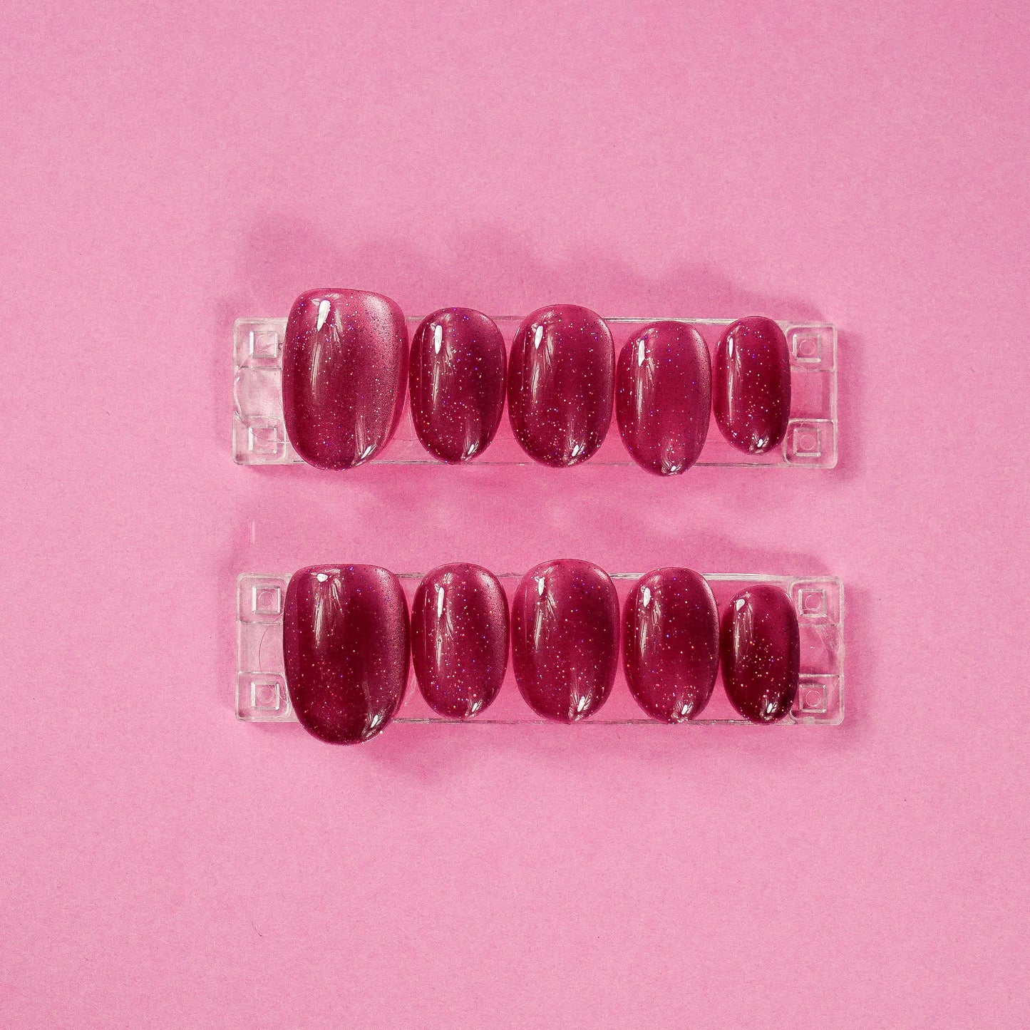 Burgundy Sparkle Nails