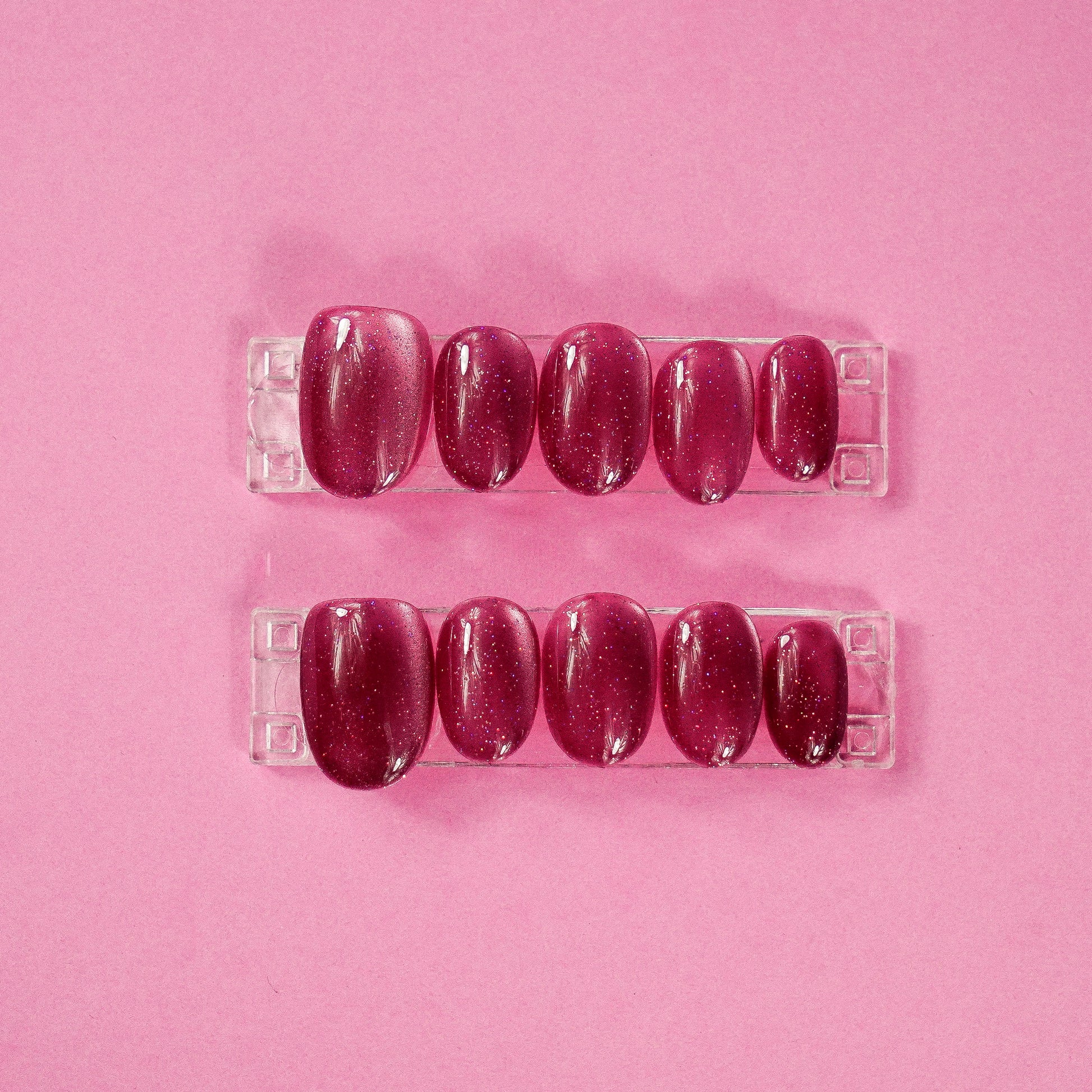 Burgundy Sparkle Nails