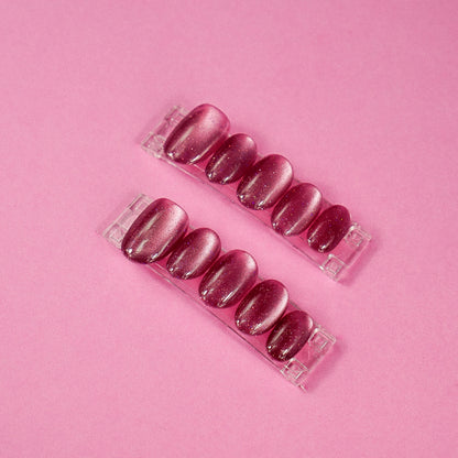 Burgundy Sparkle press on Nails