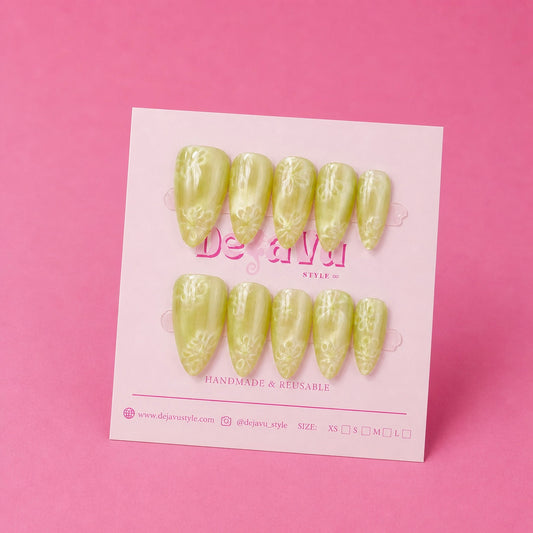 524 Matcha Swirl Nails