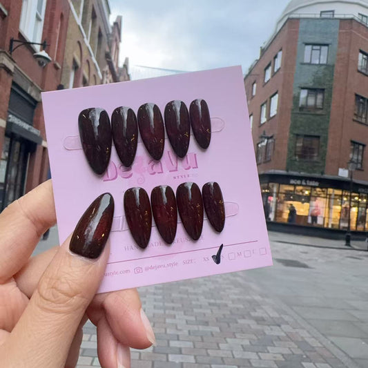 68 Deep Ruby Glossy Nails