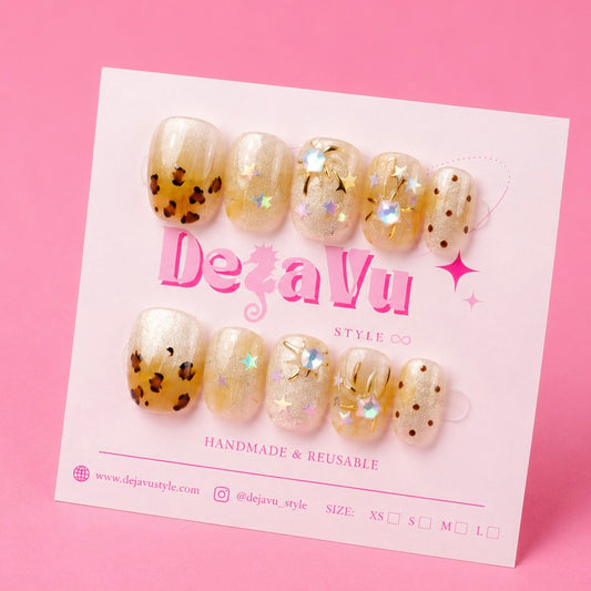 537 Amber Starry Nails
