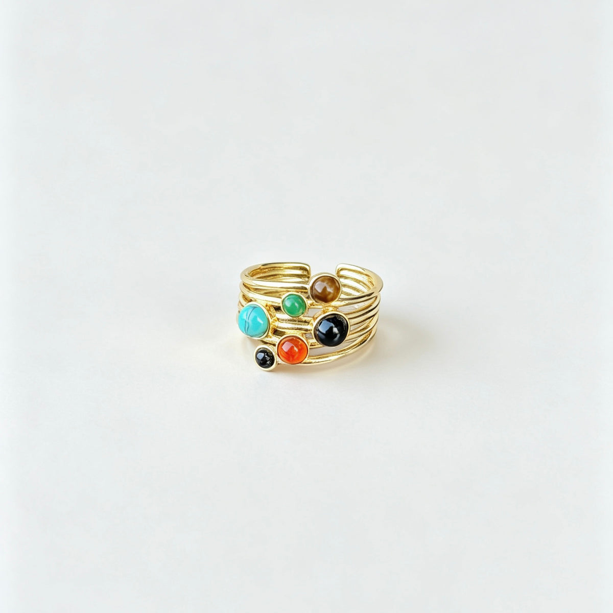 Vintage Deep Red Clover Lucky Ring