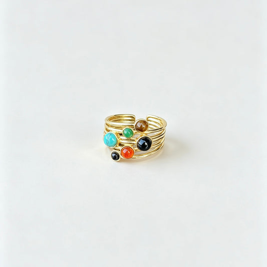 Vintage Deep Red Clover Lucky Ring