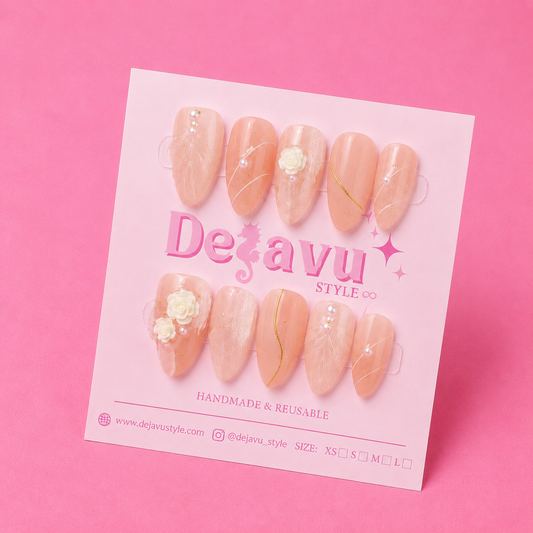 135 Frosted Camellia Nails
